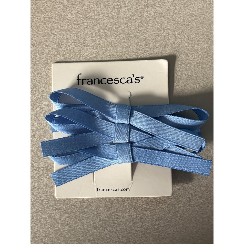 Francescas Blue Satin Bow Hair Clip 3β Pack Set PKMINIBOWC Alligator Clips New